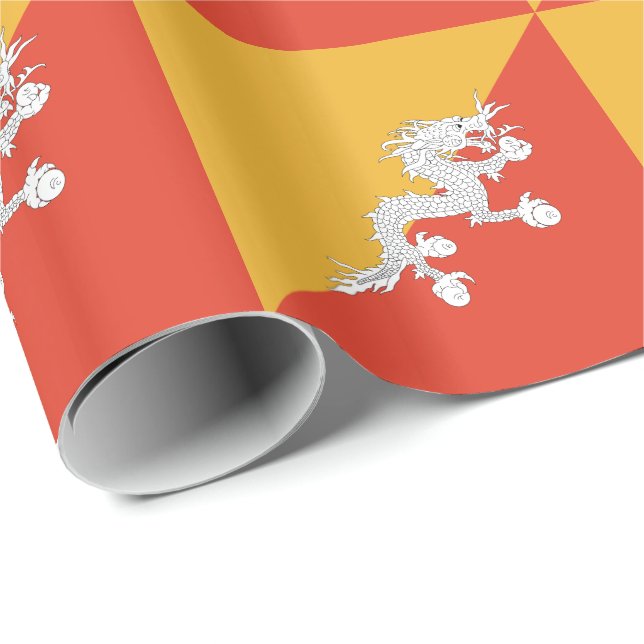 Patriotisk flagga från Bhutan Presentpapper (Rullad Hörn)