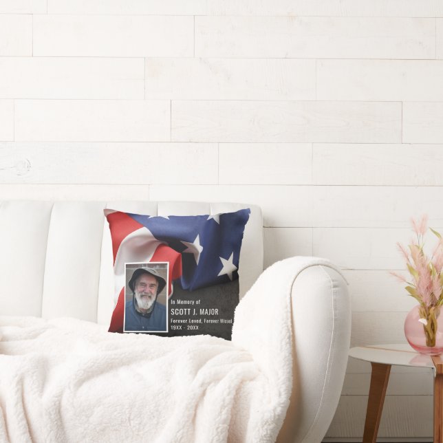 Patriotisk flagga I kärleksfull minne Sympati foto Kudde (Soffa)