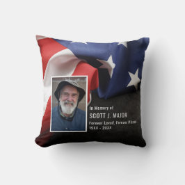 Patriotisk Flagga i Loving Memory Sympathy Photo Kudde