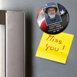 Patriotisk Flagga i Loving Memory Sympathy Photo Magnet