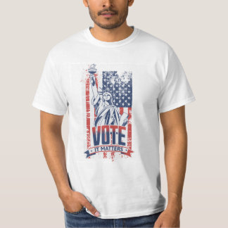 Patriotisk Flagga och Frihetsgudinnan Omröstning T Shirt