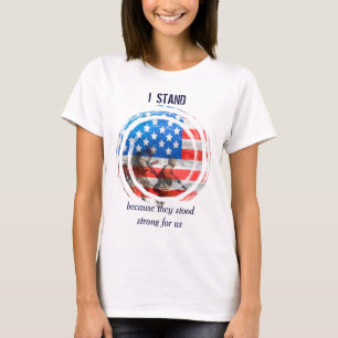 Patriotisk flagga och militär t shirt