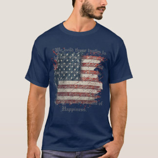 Patriotisk flagga och självständighetsförklaringen t shirt