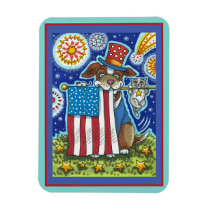 PATRIOTISK FLAGGA PET-MOUSE, CUTE FUNNY MAGNET