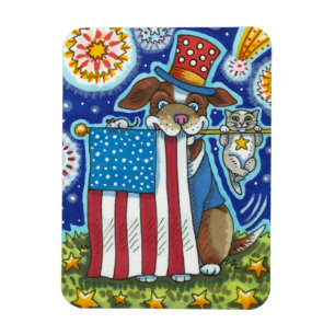 PATRIOTISK FLAGGA PET-MOUSE, CUTE FUNNY MAGNET
