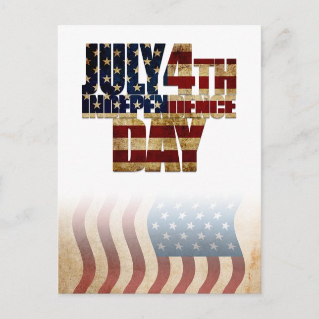 Patriotisk flaggdesign för 4 juli helg vykort (Framsida)