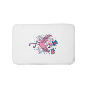 Patriotisk Flamingo Fyrverkerier Vector Design_1 Badrumsmatta