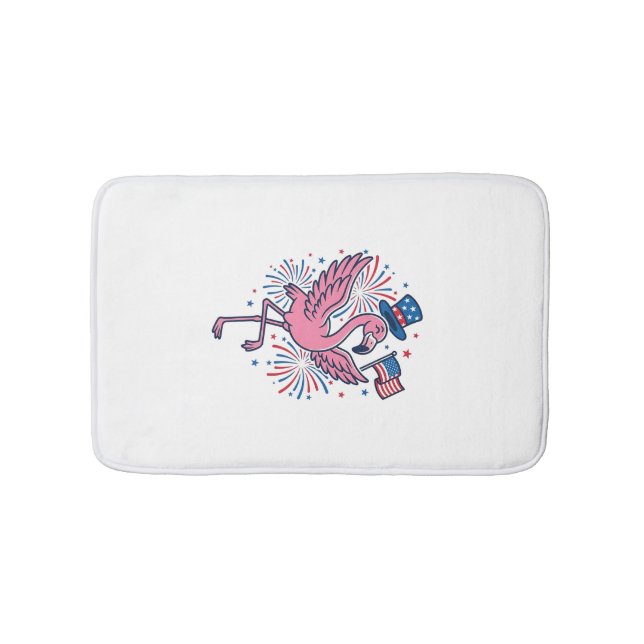 Patriotisk Flamingo Fyrverkerier Vector Design_1 Badrumsmatta (Framsidan)