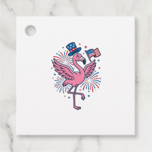 Patriotisk Flamingo Fyrverkerier Vector Design_1 Gåvor Etiketter