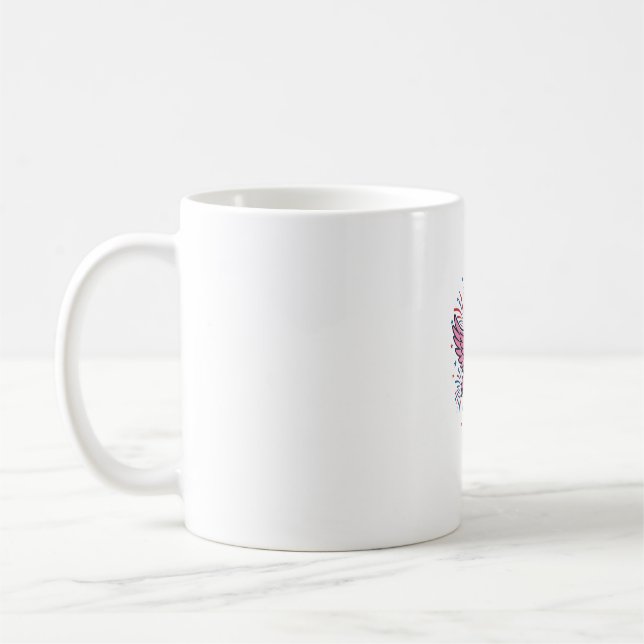 Patriotisk Flamingo Fyrverkerier Vector Design_1 Kaffemugg (Vänster)