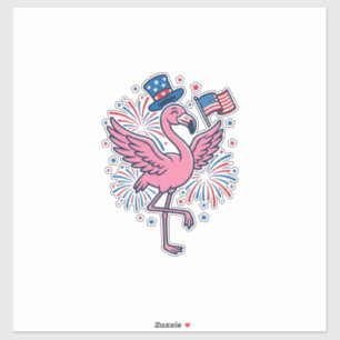 Patriotisk Flamingo Fyrverkerier Vector Design_1 Klistermärken