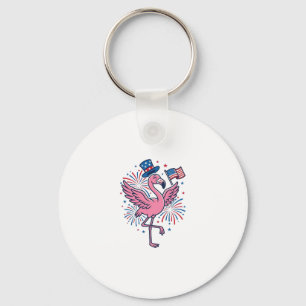 Patriotisk Flamingo Fyrverkerier Vector Design_1 Nyckelring