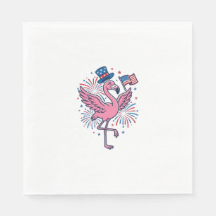 Patriotisk Flamingo Fyrverkerier Vector Design_1 Pappersservett