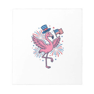 Patriotisk Flamingo Fyrverkerier Vektor Design_1 Anteckningsblock