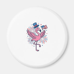 Patriotisk Flamingo Fyrverkerier Vektor Design_1 Magnet