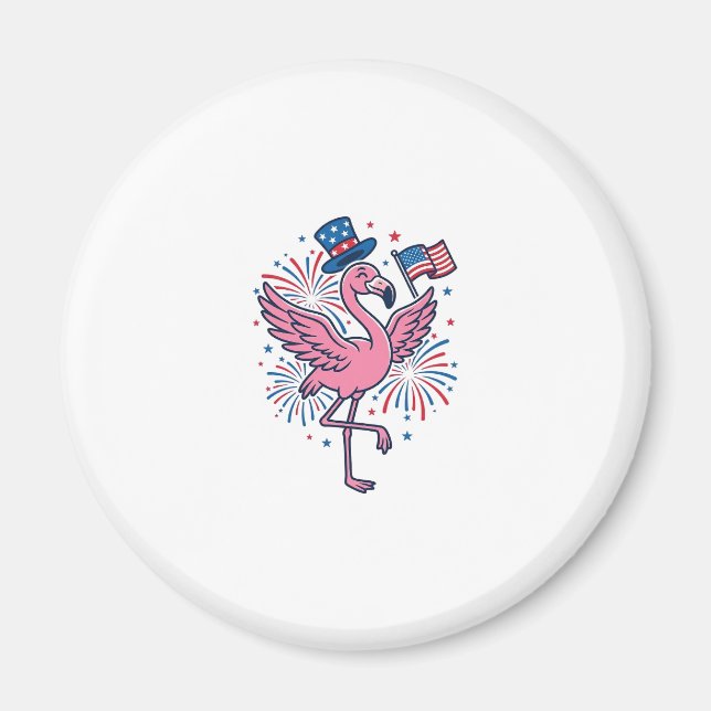 Patriotisk Flamingo Fyrverkerier Vektor Design_1 Magnet (Framsidan)