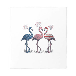 Patriotisk Flamingo Trio Vintage Gravyr Design_1 Anteckningsblock