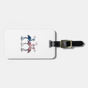 Patriotisk Flamingo Trio Vintage Gravyr Design_1 Bagagebricka