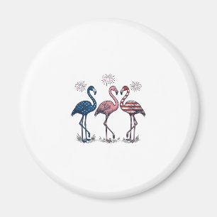 Patriotisk Flamingo Trio Vintage Gravyr Design_1 Magnet