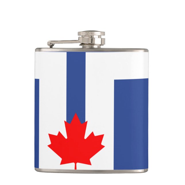 Patriotisk flaska med Torontos flagga, Kanada Fickplunta (Framsidan)