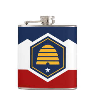 Patriotisk flaska med Utahs flagga, USA Fickplunta