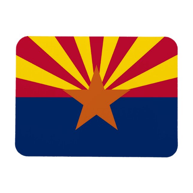 Patriotisk flexibel fotomagnet med Arizona flagga Magnet (Horisontell)
