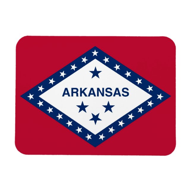 Patriotisk flexibel fotomagnet med Arkansas flagga Magnet (Horisontell)