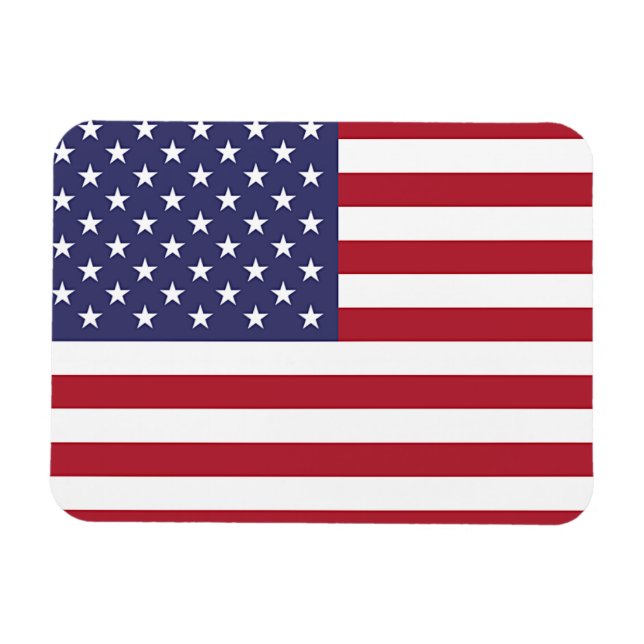 Patriotisk flexibel fotomagnet med flagga av USA Magnet (Horisontell)