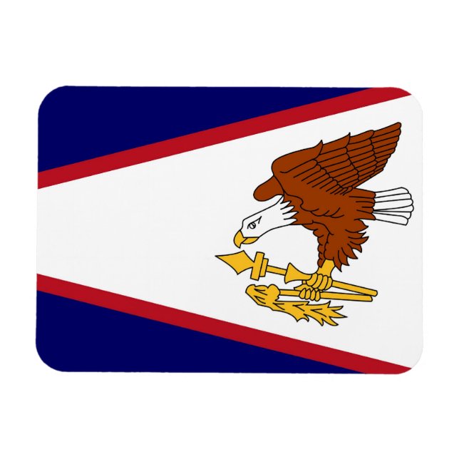 Patriotisk flexibel magnet med amerikansk Samoa fl (Horisontell)