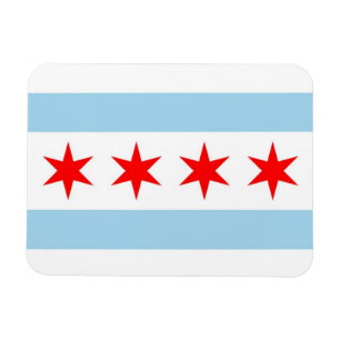 Patriotisk flexibel magnet med Chicago City flagga