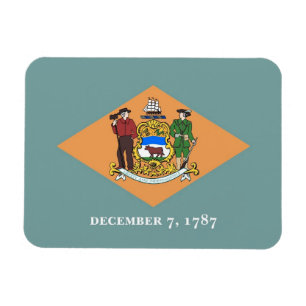 Patriotisk flexibel magnet med Delaware flagga