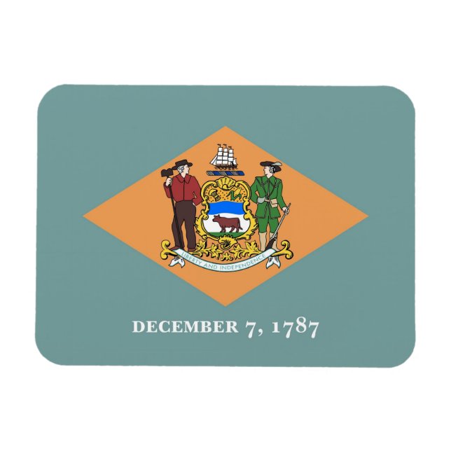 Patriotisk flexibel magnet med Delaware flagga (Horisontell)