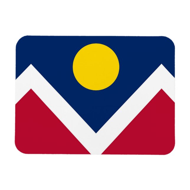 Patriotisk flexibel magnet med Denver City flagga (Horisontell)