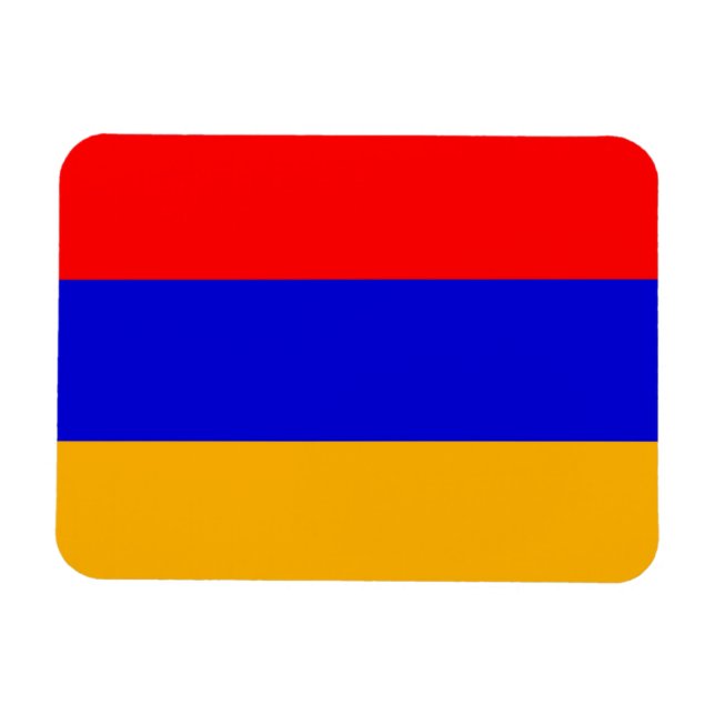 Patriotisk flexibel magnet med flagga av Armenien (Horisontell)
