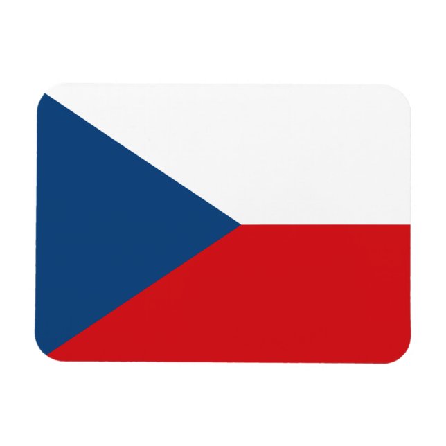 Patriotisk flexibel magnet med flagga av Czechia (Horisontell)