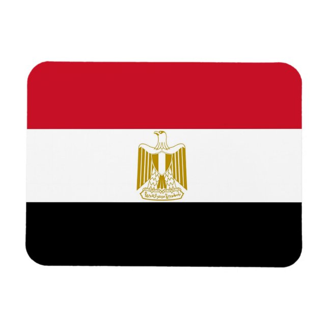 Patriotisk flexibel magnet med flagga av Egypten (Horisontell)