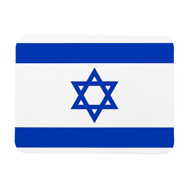 Patriotisk flexibel magnet med flagga av Israel (Horisontell)