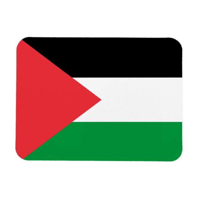 Patriotisk flexibel magnet med flagga av Palestina (Horisontell)