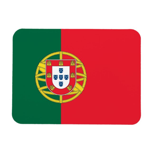Patriotisk flexibel magnet med flagga av Portugal (Horisontell)