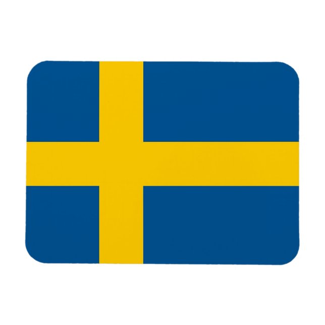 Patriotisk flexibel magnet med flagga av Sverige (Horisontell)
