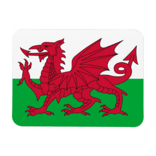 Patriotisk flexibel magnet med flagga av Wales