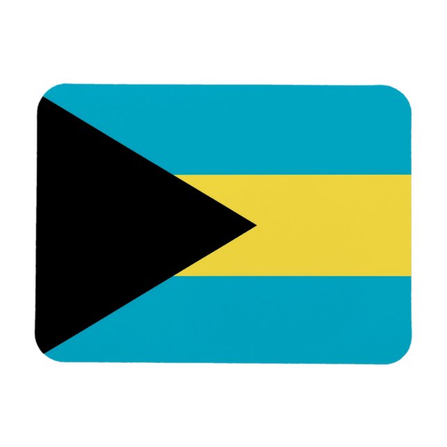 Patriotisk flexibel magnet med flagga Bahamas (Horisontell)