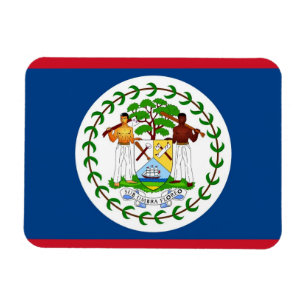 Patriotisk flexibel magnet med flagga Belize