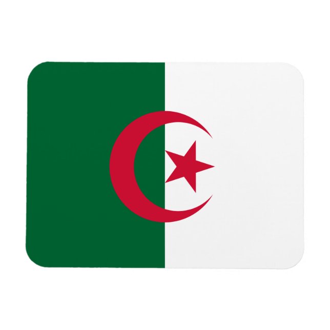 Patriotisk flexibel magnet med flagga i Algeriet (Horisontell)