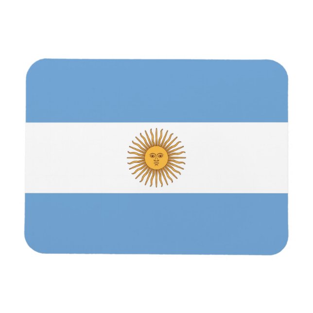 Patriotisk flexibel magnet med flagga i Argentina (Horisontell)