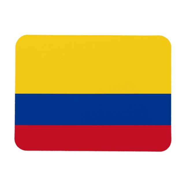 Patriotisk flexibel magnet med flagga i Colombia (Horisontell)
