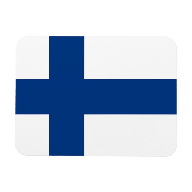 Patriotisk flexibel magnet med flagga i Finland (Horisontell)