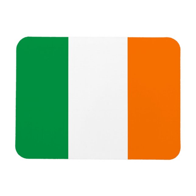 Patriotisk flexibel magnet med flagga i Irland (Horisontell)