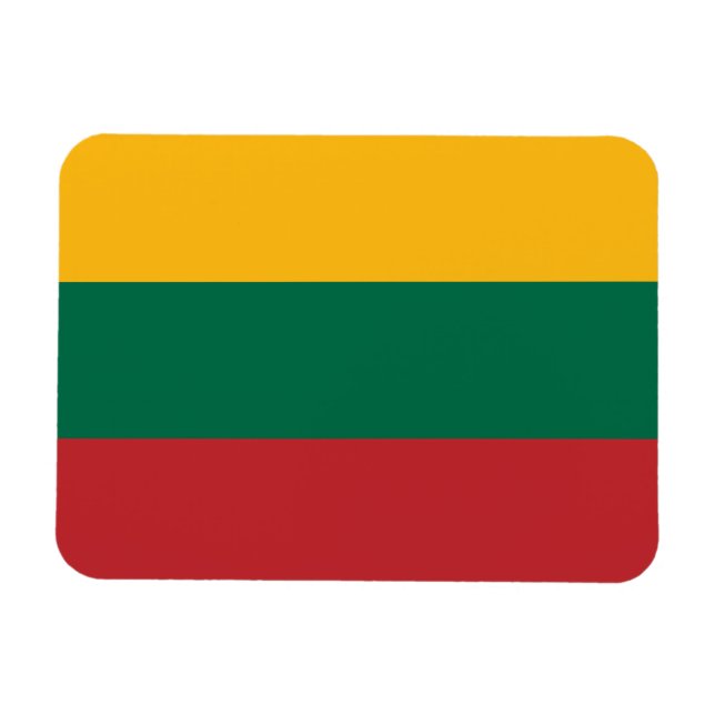 Patriotisk flexibel magnet med flagga i Litauen (Horisontell)