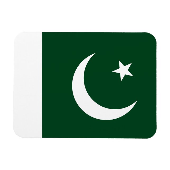 Patriotisk flexibel magnet med flagga i Pakistan (Horisontell)